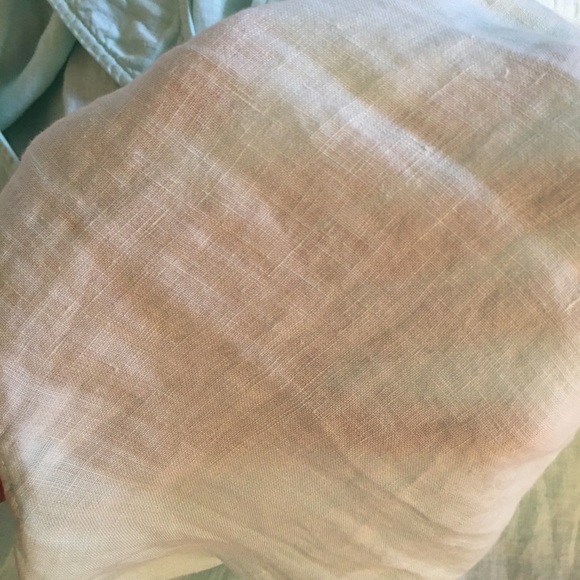 Vineyard Vines Ombre Chambray Blue and Light Green Linen Sleeveless Dress - Picture 11 of 11